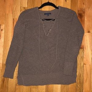 American Eagle - chocolate brown sweater